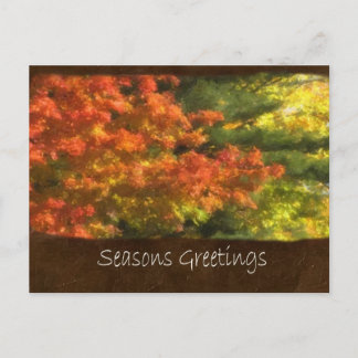 Postal Festiva Hojas de Otoño 7 Saludos de Temporada