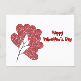 Postal Festiva Hojas del corazón de amor