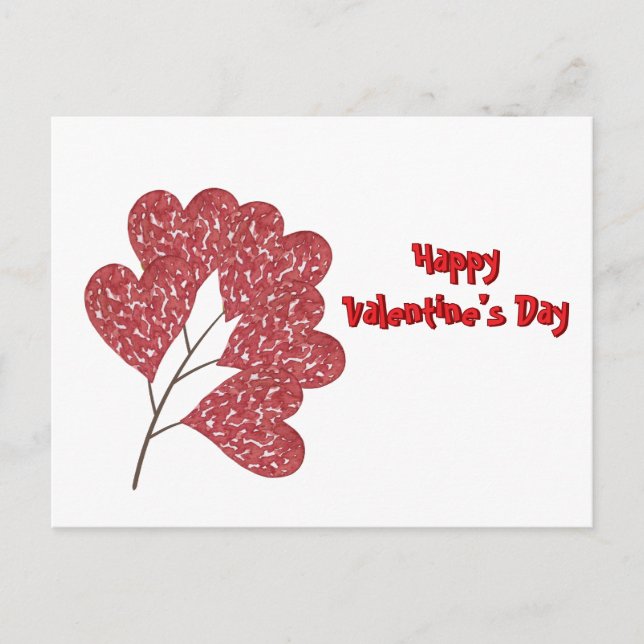 Postal Festiva Hojas del corazón de amor (Anverso)