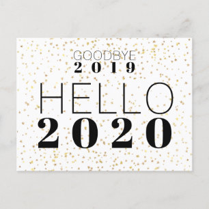 Postal Festiva Hola 2020 Feliz Año Nuevo Confetti
