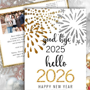 Postal Festiva Hola 2025 Festive Fireworks New Year Gold Photo