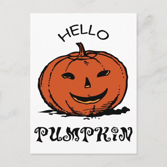 Postal Festiva Hola Camisas Calabazas, Camisas Calabaza de Mujere (Anverso)