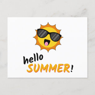Postal Festiva Hola Sol de verano con gafas de sol