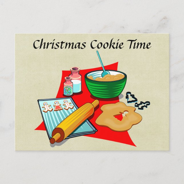 Postal Festiva Holiday Baking Christmas Cookies Ingredients Baker (Anverso)