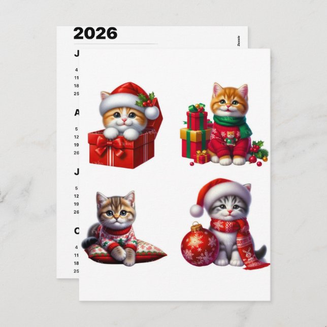 Postal Festiva Holiday Cat Magic December Calendar 2026 Edition (Anverso / Reverso)