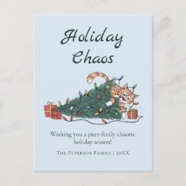 Postal Festiva Holiday Chaos Funny Cat Christmas Postcard