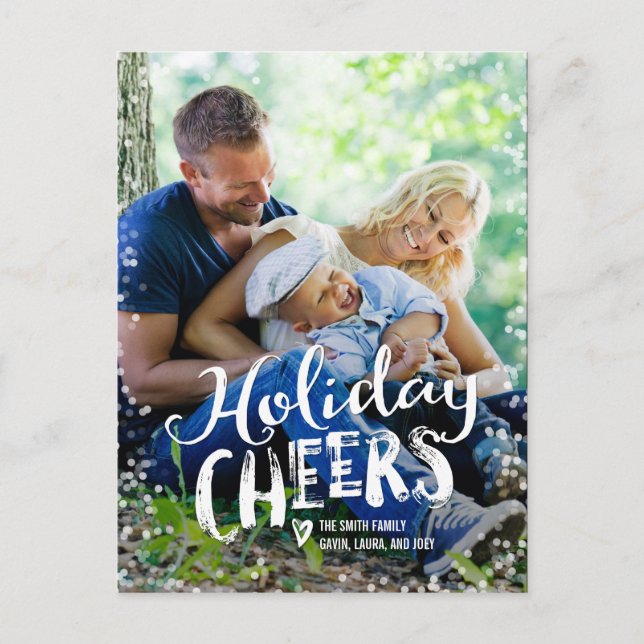 Postal Festiva Holiday Cheers Holiday Photo Card Postcard (Anverso)