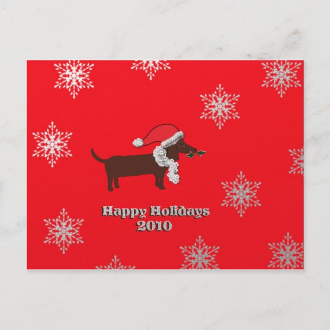 Postal Festiva Holiday Dachshund (Anverso)