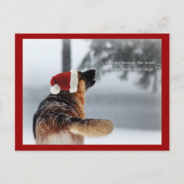 Postal Festiva Holiday German Shepherd (Anverso)