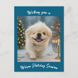 Postal Festiva Holiday greeting card feat. Pete the Pekingese