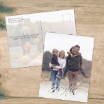 Postal Festiva Holiday Joyful Elegant Snowflake Winter 2 Photo<br><div class="desc">a simple Joyful script in a simple calligraphy style. This Christmas 2 two Photo postcard has a white border with a blurred feathered effect and the word Joyful is cutout. Your photo or picture fits underneath this graphic to create an overlapped effect. With an elegant Nordic snowflake pattern on the...</div>