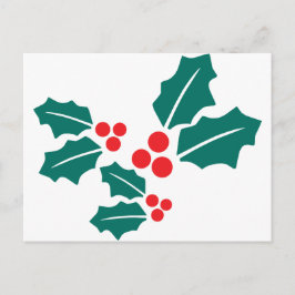 Postal Festiva Holly deja Navidades