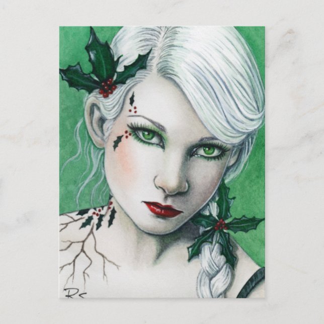 Postal Festiva Holly Navidades Postcard (Anverso)