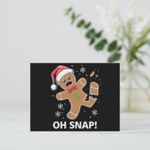 Postal Festiva Hombre de pan de jengibre Oh Navidades de chapa Gr