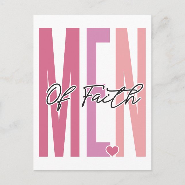 Postal Festiva Hombres de fe, creer en Dios, confianza en Jesús,  (Anverso)