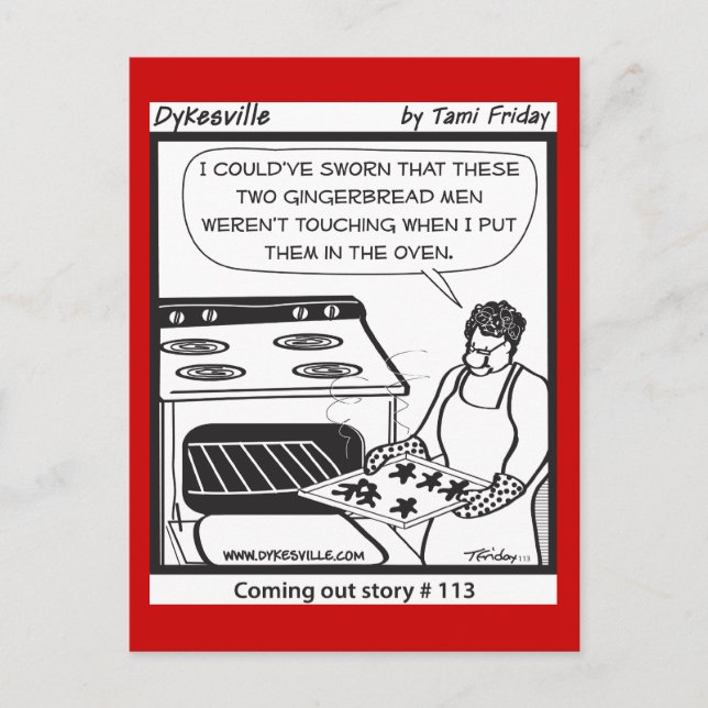 Postal Festiva Hombres de pan de jengibre gay (Anverso)