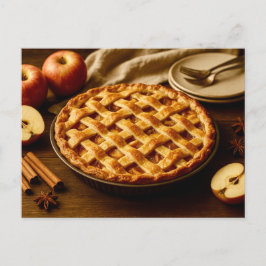 Postal Festiva Homemade Apple Pie Thanksgiving Autumn Postcard