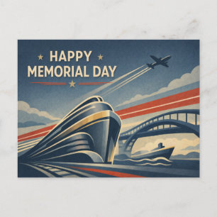 Postal Festiva Homenaje al Día de los Caídos en Transporte Modern