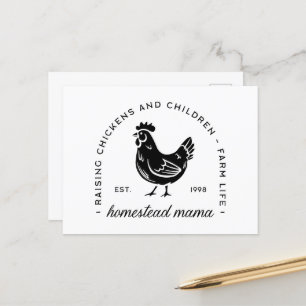 Postal Festiva Homesteader pollo mama sahm citas de mamá divertid