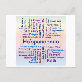 Postal Festiva Ho'oponopono Word Cloud - Mantra - Amor propio