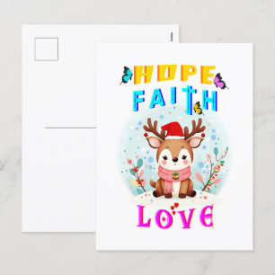 Postal Festiva Hope Faith Love