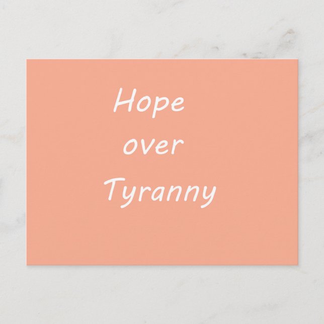 Postal Festiva Hope over  Tyranny postcard (Anverso)