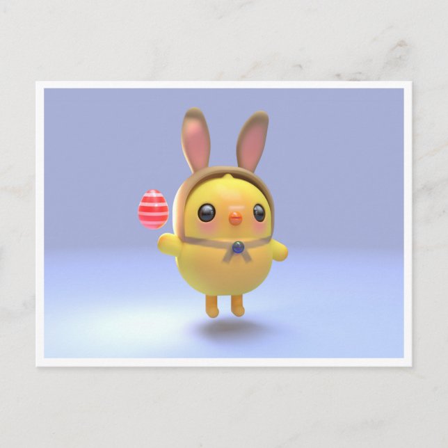 Postal Festiva Hoppy Chickling- Easter chicklet with bunny hat (Anverso)
