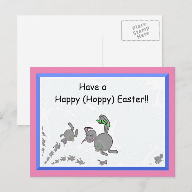 Postal Festiva Hoppy Easter Postcard (Anverso / Reverso)