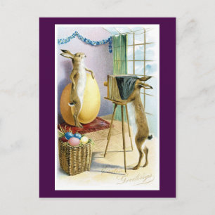 Postal Festiva Hora de la foto de los Conejos de Pascua