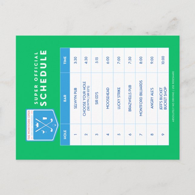 Postal Festiva Horario 2026 (Anverso)
