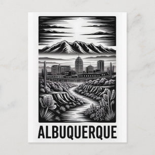 Postal Festiva Horizonte de Albuquerque Nuevo México Grabado en M