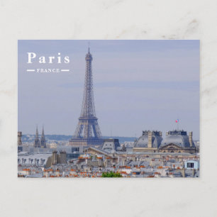 Postal Festiva Horizonte de París, Francia, con la icónica Torre 