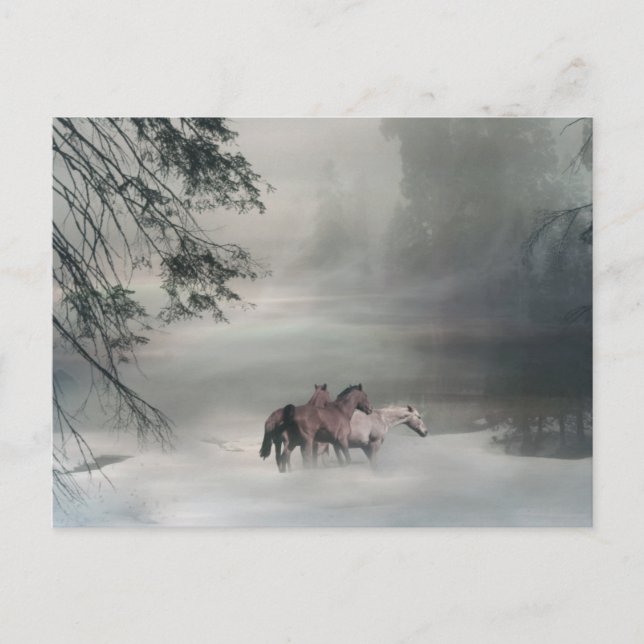 Postal Festiva Horse Christmas, Holiday Postcards (Anverso)