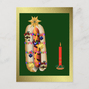 Postal Festiva Hotdog navidades