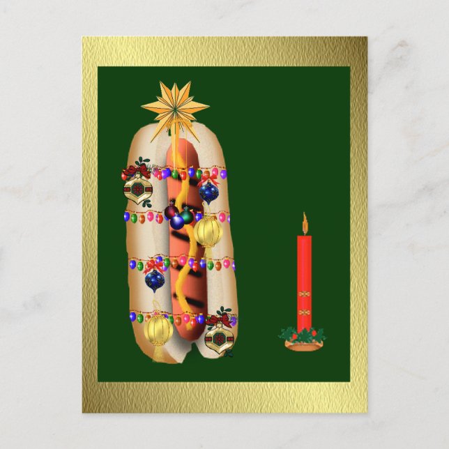 Postal Festiva Hotdog navidades (Anverso)