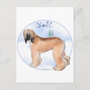 Postal Festiva Hound Noel afgano