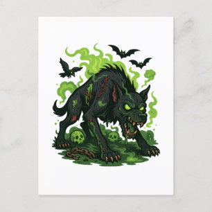 Postal Festiva Hound Zombie de Baskerville - Personalizado Horror