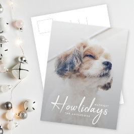 Postal Festiva Howlidays más feliz | Navidades de fotos de perros