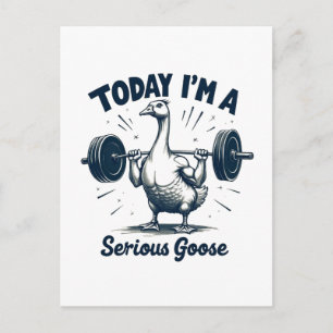 Postal Festiva Hoy soy un serio gimnasio de Pesos de Levantamient