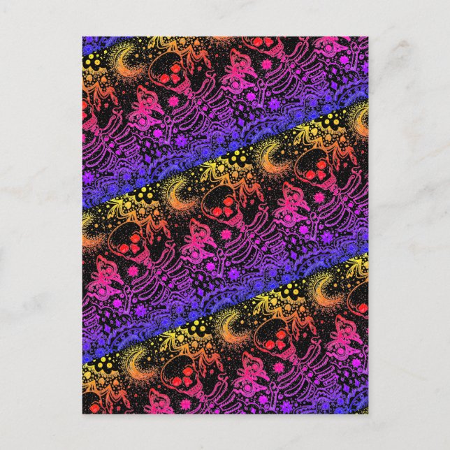 POSTAL FESTIVA HUESOS EN EL ESQUELETO DEL JARDÍN, BOCA DE ARTE FO (Anverso)