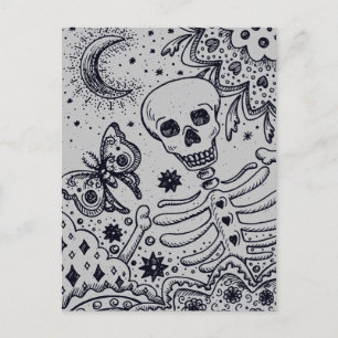 POSTAL FESTIVA HUESOS EN EL ESQUELETO DEL JARDÍN, BOCA DE ARTE FO