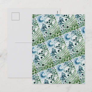 POSTAL FESTIVA HUESOS EN EL ESQUELETO DEL JARDÍN, BOCA DE ARTE FO