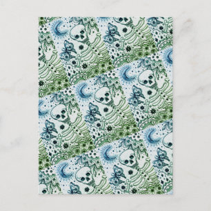 POSTAL FESTIVA HUESOS EN EL ESQUELETO DEL JARDÍN, BOCA DE ARTE FO