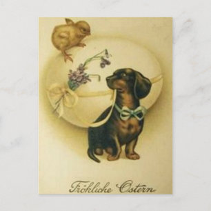 Postal Festiva Huevo alemán vintage retro Pascua