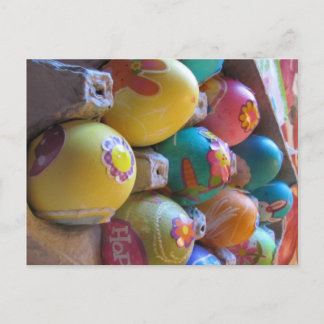 Postal Festiva Huevo de Pascua Colorido y Antiguo Moda Decorando 