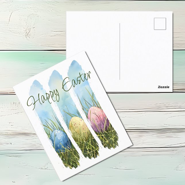 Postal Festiva Huevo de Pascua de Brocha de Cepa de Agua (Easter Postcard)