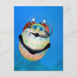 Postal Festiva Huevo de Pascua de Buceo Scuba