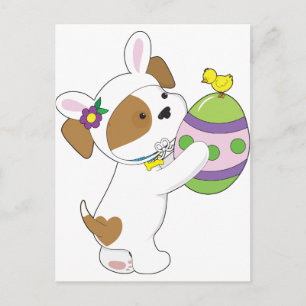Postal Festiva Huevo de Pascua de Cachorro