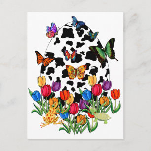 Postal Festiva Huevo de Pascua de la Piel de Vaca