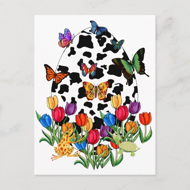 Postal Festiva Huevo de Pascua de la Piel de Vaca (Anverso)